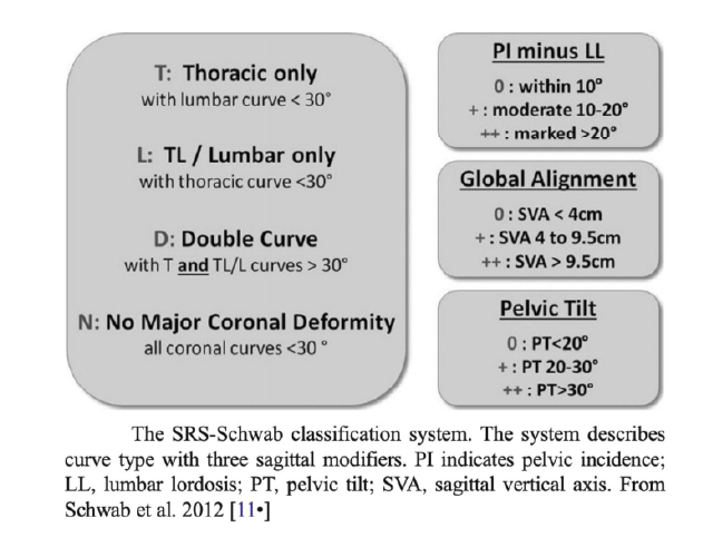 Fig 2. SRS- Schwab’s classification: 2012 (14)